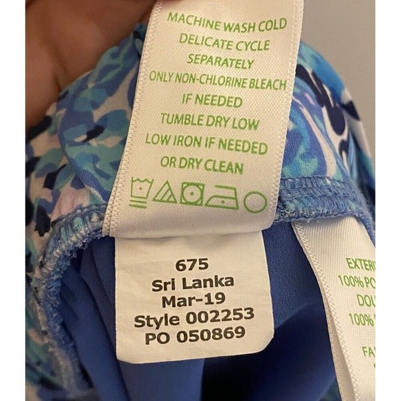 Lilly Pulitzer Shorts Tie‎ Waist Blue Patterned Casual Size 4 - Picture 7 of 11
